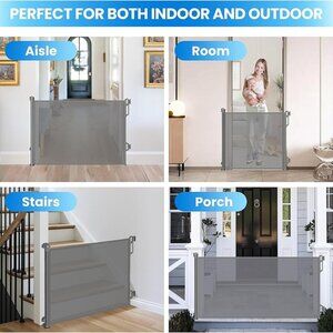 New Safety Baby Gate or Mesh Dog Gate, Durable Portable 33.5" Tall 55" Wide